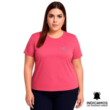 Imagem de Camiseta Diadora Small Logo Plus Size Feminina - Pink G3-Feminino