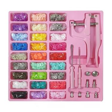 Imagem de Kit Alicate De Pressão 3 Em 1 + Botões Plástico Ilhós ROSA - ARTMAK, W