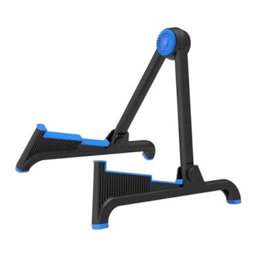 Imagem de Colaxi Suporte de chão profissional dobrável antiderrapante para guitarra acústica, banjo e acessórios, Preto Azul