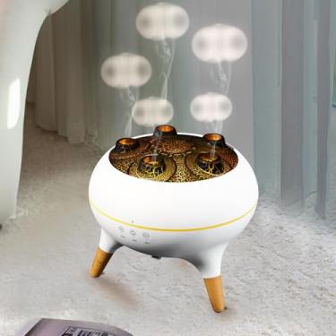 Imagem de Humidificador de aromaterapia Jellyfish Mist, luzes de LED de 7 cores, 2 modos de névoa de fogo, sem água, desligamento automático, difusor de aromaterapia, efeito para casa, escritório, ioga