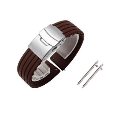Imagem de Pulseira 20mm Silicone Deployant para Relógio e Smartwatch com Pinos d