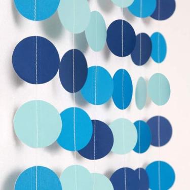 Imagem de Blue Circle Dot Garland Kit de Transmissão para o Verão Decoração de Festa no Mar Piscina Praia Bolhas no Mar Fundo de Banho para Aniversário/Casamento/Chá de bebê/Praia/Festa de bolas/Quarto Infantil