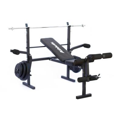 Imagem de Estação de Musculação Academia Athletic Advanced + 6 Anilhas (par de 2,5 + 5 + 10kg)-Unissex