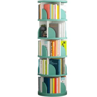 Imagem de Torre de estante rotativa de nível, estante giratória Lazy Susan, prateleira giratória de 360 livros, carrossel redondo, organizador de canto espiral giratório vertical, WGreen