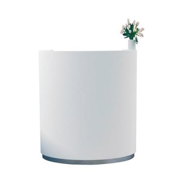 Imagem de Mesa de recepção moderna com gavetas trancáveis, mesa de sala de recepção de salão, mesa de computador de escritório, balcão de check-out de loja de roupas, balcão de recepção para salão de beleza