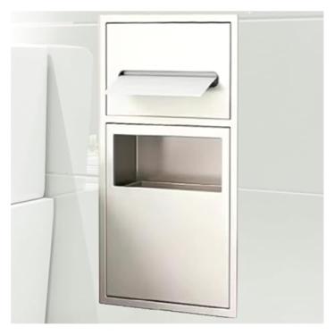 Imagem de Nicho de chuveiro de aço inoxidável, suporte de papel higiênico embutido para banheiro, rack de armazenamento de alcova embutido para artigos de higiene pessoal, cozinha e sala de estar, branco, 28 x