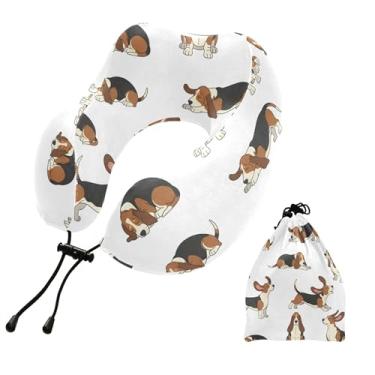 Imagem de Burbuja Almofada de pescoço de cachorro para viagem, almofada de viagem de espuma viscoelástica para suporte de cabeça de carro de avião dormindo, lavável na máquina e portátil