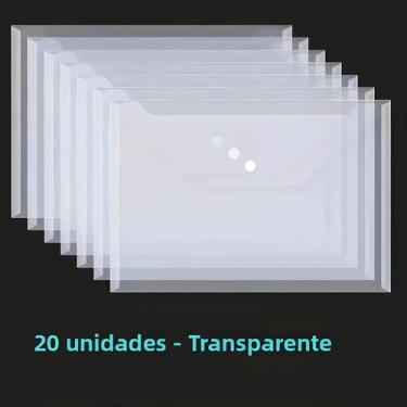Imagem de Pacote Com 20 Envelopes Plásticos A4 Impermeáveis Transparentes Reutil