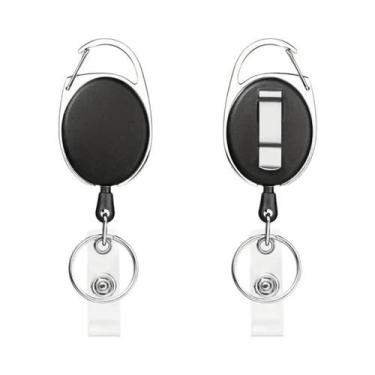 Imagem de Suporte Retrátil De Metal Reforçado Para Crachá Com Clipe De Cinto E A