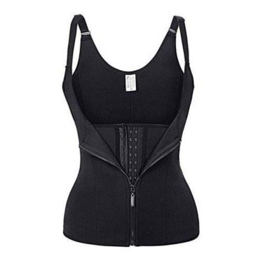 Imagem de Cinta Modeladora Dupla Compressão Redutor Ziper Preto Tamanho:XL