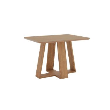 Imagem de Mesa Lins 120cm Canto Arredondado com Vidro Marrom