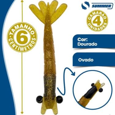 Imagem de 4 Iscas Artificial Camarão 6cm Pesca Robalo Tucunaré Corvina - Summer,