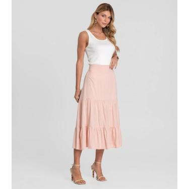 Imagem de Saia Midi Feminina Duas Marias Em Viscose Dianna Marrom, M, Marrom