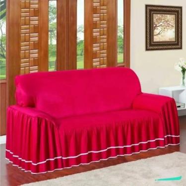 Imagem de Capa De Sofá Dois Lugares Dalia Tecido Micro Percal Luxo Com Babado - 