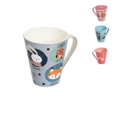 Imagem de Caneca Infantil com Alça e Desenhos Divertidos 360 ml Plasútil - Plasu