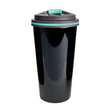 Imagem de Copo térmico em aço inox com tampa e alça 450ml - Interponte, PRETO