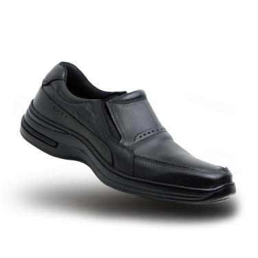 Imagem de Sapato Social Masculino Confortável Couro Legitimo Ortopédico 33 ao 46