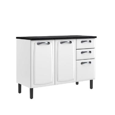 Imagem de Balcão De Cozinha New Premium Em Aço Com 3 Portas E 2 Gavetas Itatiaia Branco Neve