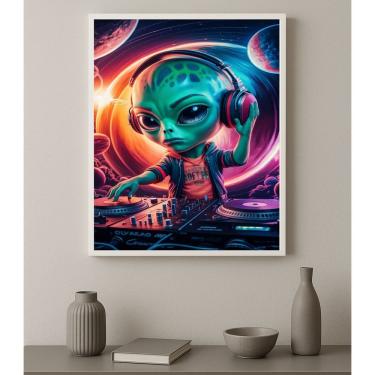 Imagem de Quadro Decorativo Alien DJ 45x34cm - com vidro