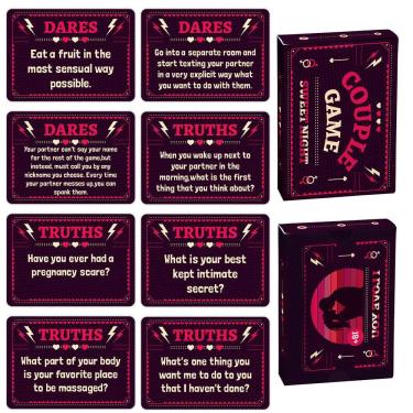 Imagem de Jogo de cartas Couples Truth or Dare 50 Fun Date Night Cards