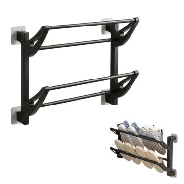 Imagem de Suporte Organizador Sapatos Roupas Toalhas Ventosa Banheiro Parede Closet Quarto Armario Lavanderia Sala Casa Multiuso