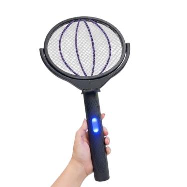 Imagem de Raquete Eletrica Mata Mosquito Pernilongo Mosca Inseto Luz UV Repelente Bastao Recarregavel Parede Mesa Casa Sala Quarto