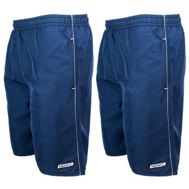 Imagem de Kit 2 Bermuda Short Tactel Leve Macio Bolsos Listras Masculino Academia Esporte Atacado-Masculino