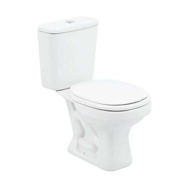 Imagem de Kit Vaso Sanitário Aspen com Caixa Acoplada Dual Flush de Piso em Louça Sanitária Branc...