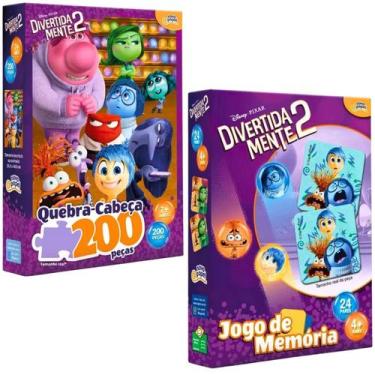 Imagem de Kit Divertida Mente2 Quebra Cabeça 200 Pçs E Jogo da Memória - Toyster