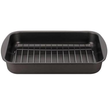 Imagem de Assadeira Retangular Antiaderente com Grelha - Multiflon Gourmet Forno
