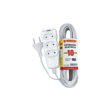 Imagem de Extensão Elétrica 2P Megatron 2P 10M 3 Tomadas Branco Megatron