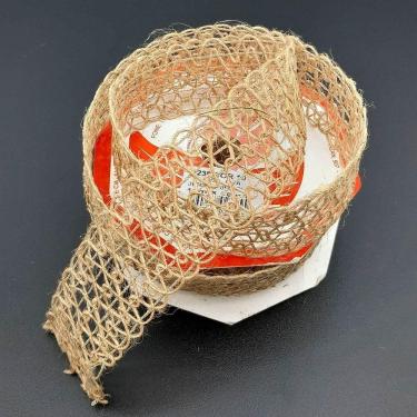 Imagem de Fita de Juta Natalina para Artesanato e Enfeites de Natal 38mm X 10m Marrom Kit 6 Rolos