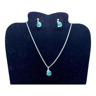 Imagem de Colar Brinco Feminino CHOKER Aço Inox Pérola ESPIRAL VERDE - ASA