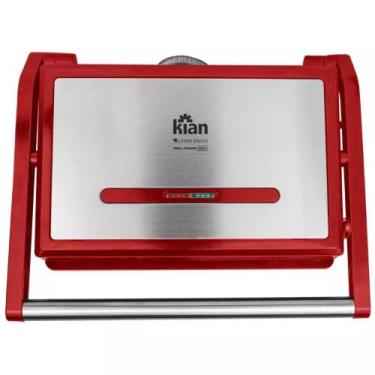 Imagem de Sanduicheira e Grill Elétrico Panini 1200W Kian Inox com Chapas Antiad