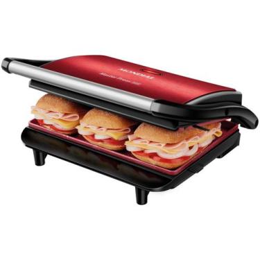 Imagem de Grill e Sanduicheira Press Grill Red Ceramic PG-01-RC Vermelho e Preto