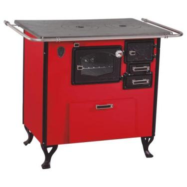Imagem de Fogão A Lenha Com Forninho e Caixa Esquerdo Vermelho Fornos Pinhal N2