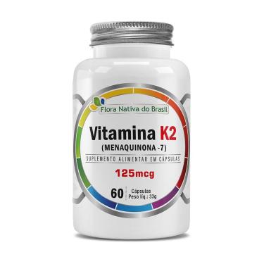 Imagem de Vitamina K2 Menaquinona 125ug 60 Cápsulas 500mg Flora Nativa-Unissex