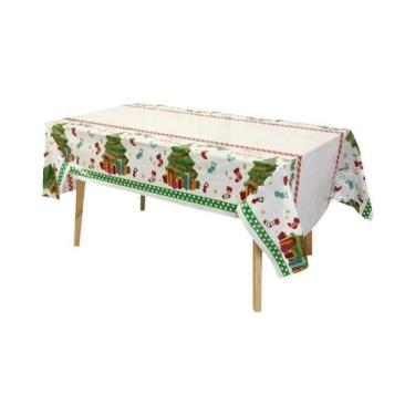 Imagem de Toalha De Mesa PE Retangular Feliz Natal, Cobertura De Mesa Para Reuni