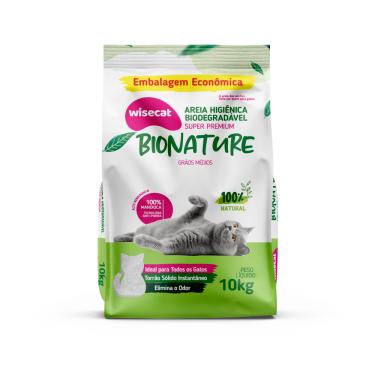 Imagem de Areia Higienica Gatos Biodegradavel Bionature Grãos Médios 10Kg