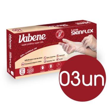 Imagem de Luva Skinflex Vabene Descartavel sem po Kit/03 Caixas-100un Tam G, Uni