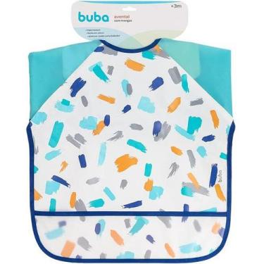Imagem de Babador Avental Manga Longa Infantil Bebe Impermeavel Pincelada - Buba