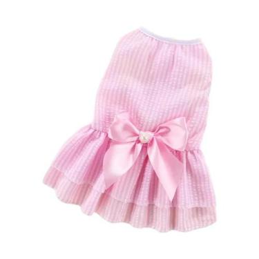 Imagem de Vestido De Princesa Para Gatos E Gatinhos, Listrado E Xadrez Com Laço,