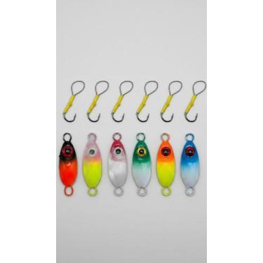 Imagem de Kit 6 Iscas Micro Jig Slow Baby 4cm 10g Cores Variadas - Congratulatio
