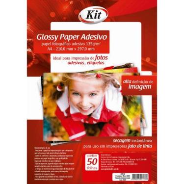 Imagem de Glossy Paper Adesivo A4 135g 50 Folhas - KIT