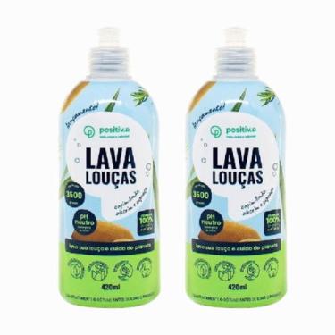 Imagem de Kit 2 Lava Louças Capim Limão Positiva Hipoalergênico 840ml