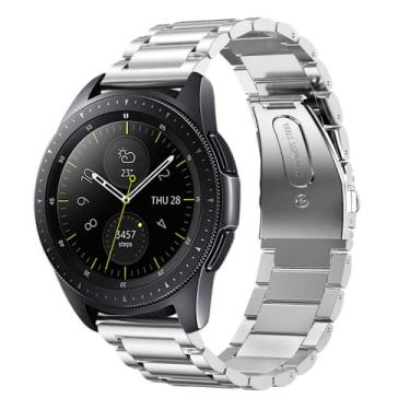 Imagem de Pulseira 22mm Metal 3 Elos Prata compatível com Samsung Galaxy Watch 3 45mm - Galaxy Watch 46mm - Gear S3 Frontier - Amazfit GTR 47mm - (C7COMPANY)