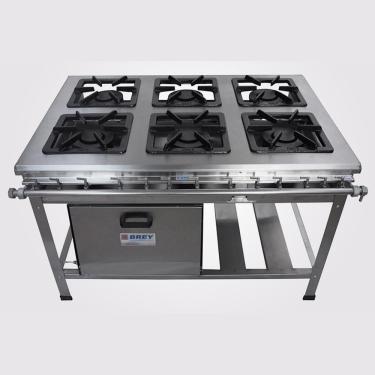 Imagem de Fogão 6 Bocas Inox com Forno Extra Metal Brey 206-F-I