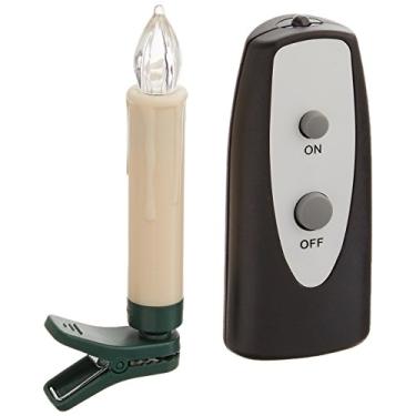 Imagem de Conjunto de velas de gotejamento de cera sintética com clipe de LED, 12 controles remotos ligado/desligados operados por bateria