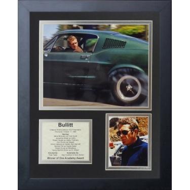 Imagem de Bullitt Movie- Steve McQueen colecionável | Colagem de fotos emolduradas para decoração de parede - 30,5 x 38,1 cm | Legends Never Die