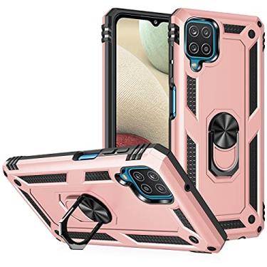 Imagem de Mobile phone accessories Para Samsung for Galaxy A12 5G TPU à prova de choque + capa protetora de PC com suporte giratório de 360 ​​graus phone case